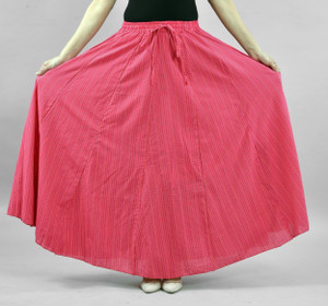 AARMAD Striped Women Flared Red Skirt