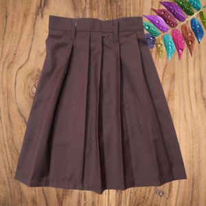 Abhima Fashion Solid Girls Regular Brown Skirt