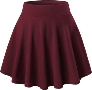 ALYNE Solid Women Regular Maroon Skirt