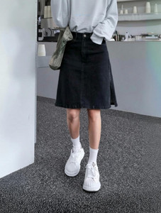 Pinkclap fashion Solid Women A-line Black Skirt