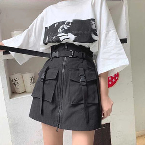 SS UNICORN Self Design Women Straight Black Skirt