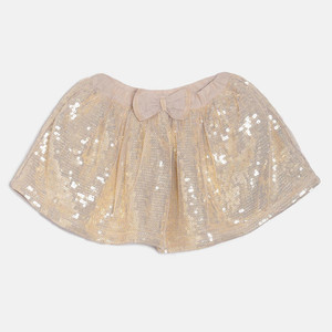 MINI KLUB Embellished Baby Girls A-line Gold Skirt