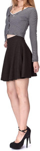 CuisineX Solid Women Flared Black Skirt