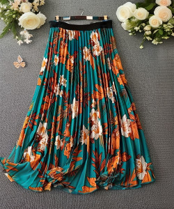 ZWERLON Floral Print Women A-line Multicolor Skirt