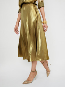MAX Printed Women A-line Gold Skirt