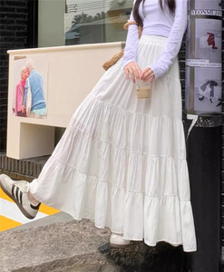 GS CREATION Solid Women Flared White Skirt