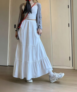 skart Floral Print Women Flared White Skirt