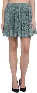 ADDICTED ATTIRE Self Design Women Regular Green Skirt