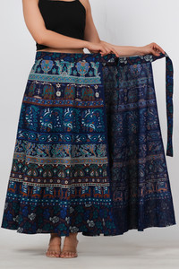 BROWN SAND Printed Women Wrap Around Multicolor Skirt