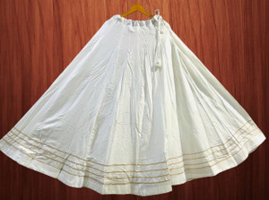 yaswashini Self Design Women Flared White Skirt