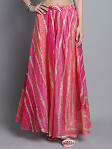 JABAMA Striped Women Flared Pink Skirt