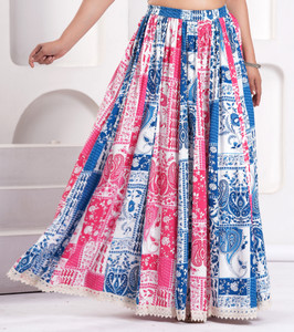 Maquien Printed Women Flared Multicolor Skirt