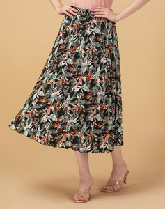 OTABU Printed Women Flared Multicolor Skirt