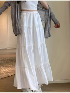 sarojani Solid Women Flared White Skirt