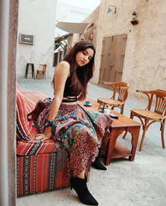 nuwal Printed Women Flared Multicolor Skirt