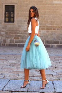 MIRVACRAFTS Solid Women Flared Blue Skirt