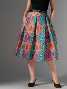 AASK Printed Women Flared Multicolor Skirt