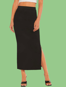 Maheshvi Solid Women Pencil Black Skirt