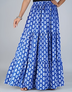 BHAGAT SINGH FABTEX Printed Women Regular Light Blue Skirt