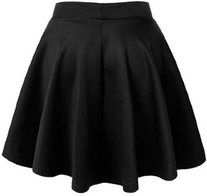 Dhyey Solid Women A-line Black Skirt