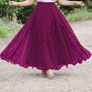 3Buddy Fashion Polka Print Women Flared Multicolor Skirt