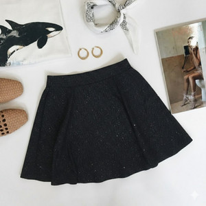 AROD Solid Women Flared Black Skirt