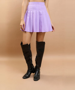 Tokyo Talkies Self Design Women Pleated Purple Skirt