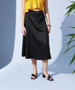 STREET9 Solid Women Regular Black Skirt