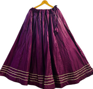 yaswashini Self Design Women Flared Purple Skirt