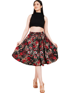 AS All Collection Printed Women Regular Red Skirt