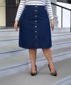 Pinkclap fashion Solid Women Straight Blue Skirt