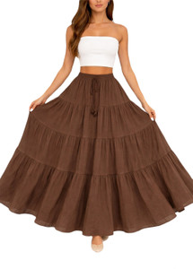 KAISH Solid Women Regular Brown Skirt