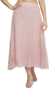 FKUBE Printed Women Pleated Pink Skirt