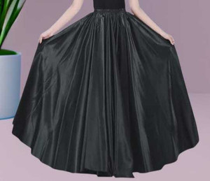 SIDRAQWEEN Solid Women Flared Black Skirt