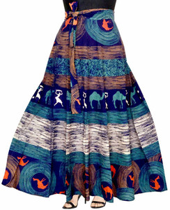 IBBA Printed Women Wrap Around Multicolor Skirt