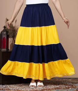 Gf Gul Fashion महिलाओं के लिए सॉलिड रेगुलर बहुरंगी स्कर्ट
