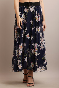 Neoen Floral Print Women Flared Multicolor Skirt