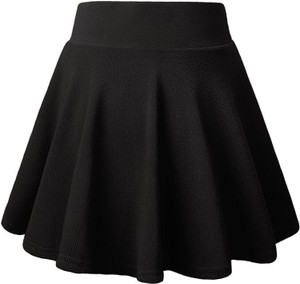 KPC COMFORT NF Solid Women Regular Black Skirt
