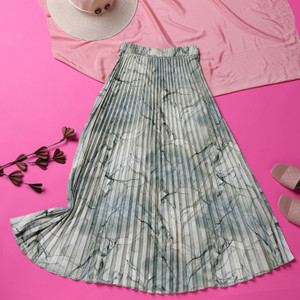 ZWERLON Printed Women A-line Light Green Skirt