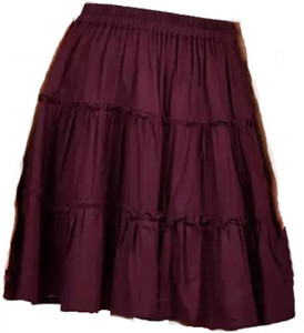 Alisha Moda Solid, Self Design Girls Flared Purple Skirt