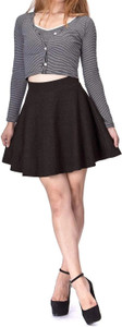 Woo THiNG Solid Women Flared Black Skirt