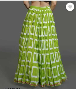 VILONI Printed Women Flared Green Skirt