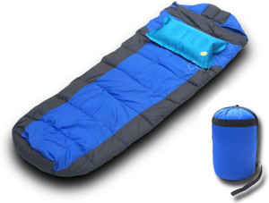 Aim Emporium 15°C to 25°C Sleeping Bag For Camping and Traveling Blue1kg & Air Pillow Mummy Sleeping Bag