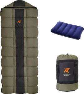 Rocksport Karakoram Rectangular -5°C Sleep Bag Camping Hiking For Adults, Free Air Pillow Sleeping Bag