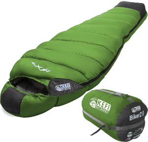 Kefi Outdoors BikerZ Green Deg C Mummy Army Travelling Sleeping