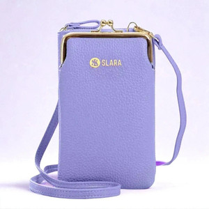 SLARA Purple Sling Bag Women Sling Bag Leather Purse Mini Shoulder Bag with Strap Card Slots