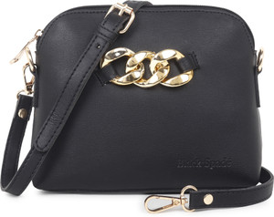 black spade Black Sling Bag Chain Detail Solid