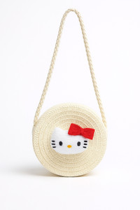 Velura Craft White Sling Bag Sling Bag Girls Round Sling BagJute Handbag with Teddy Bear Design