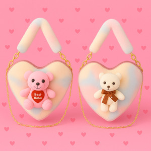 Cult Factory Khaki Sling Bag Cute Sling Bag Combo for Kids Baby Girls Love Heart Love Bag