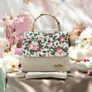 Jazzberry White Sling Bag Floral print Pink Price in India